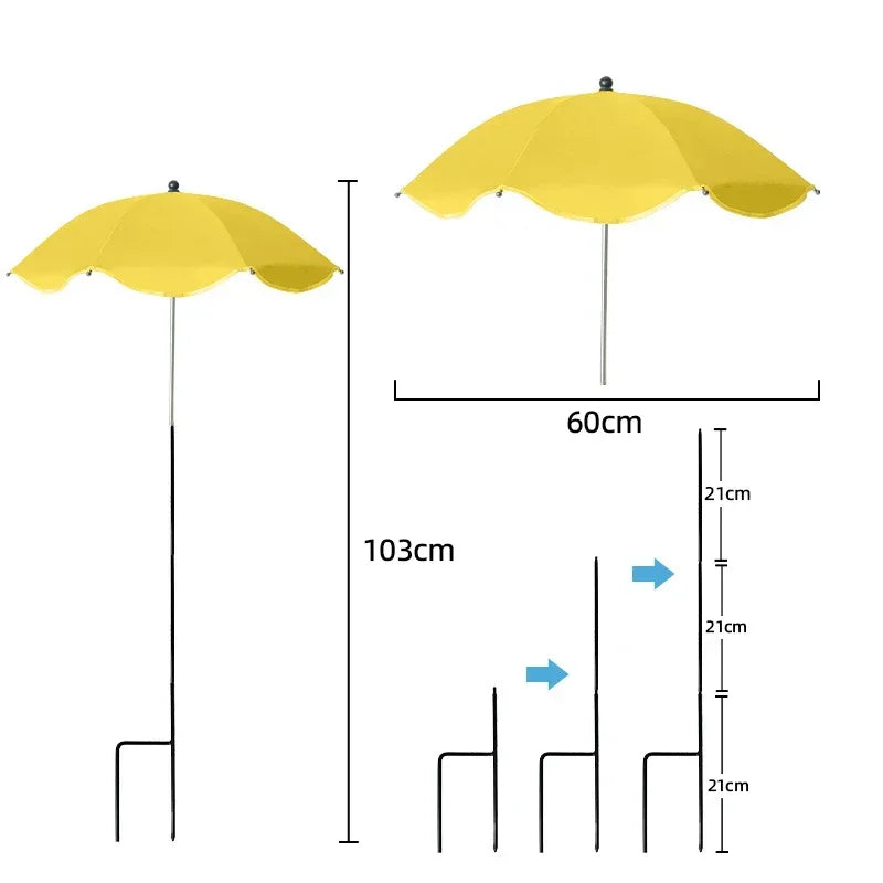 Florashade Pflanzensonnenschutz | Verstellbarer Pflanzenschutz | UV-beständiger Schirm mit Erdspieß | Wetterfest | Ø 60 cm