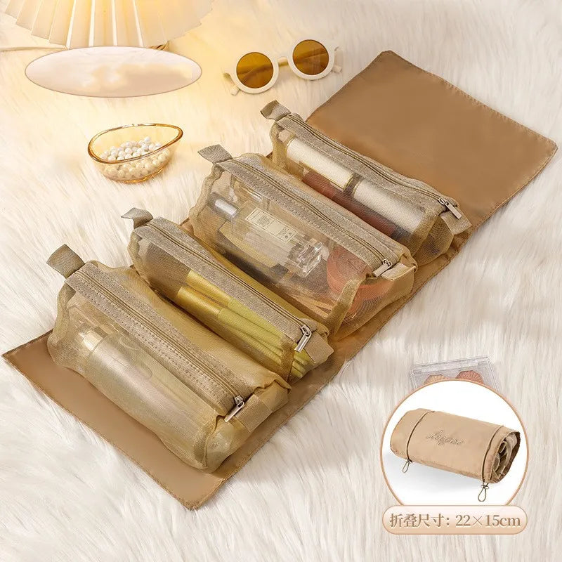 FlexiGlam Tasche 4-in-1 Abnehmbare Kosmetiktasche | Geräumig & Tragbar | Faltbarer Reise-Beauty-Organizer