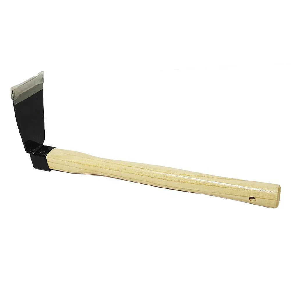 Grünvaro 5-Zinken Handrechen | Mini Hacke & Gartenkultivator | Klinge aus Kohlenstoffstahl | Holzgriff | 38 × 21 × 8,5 cm