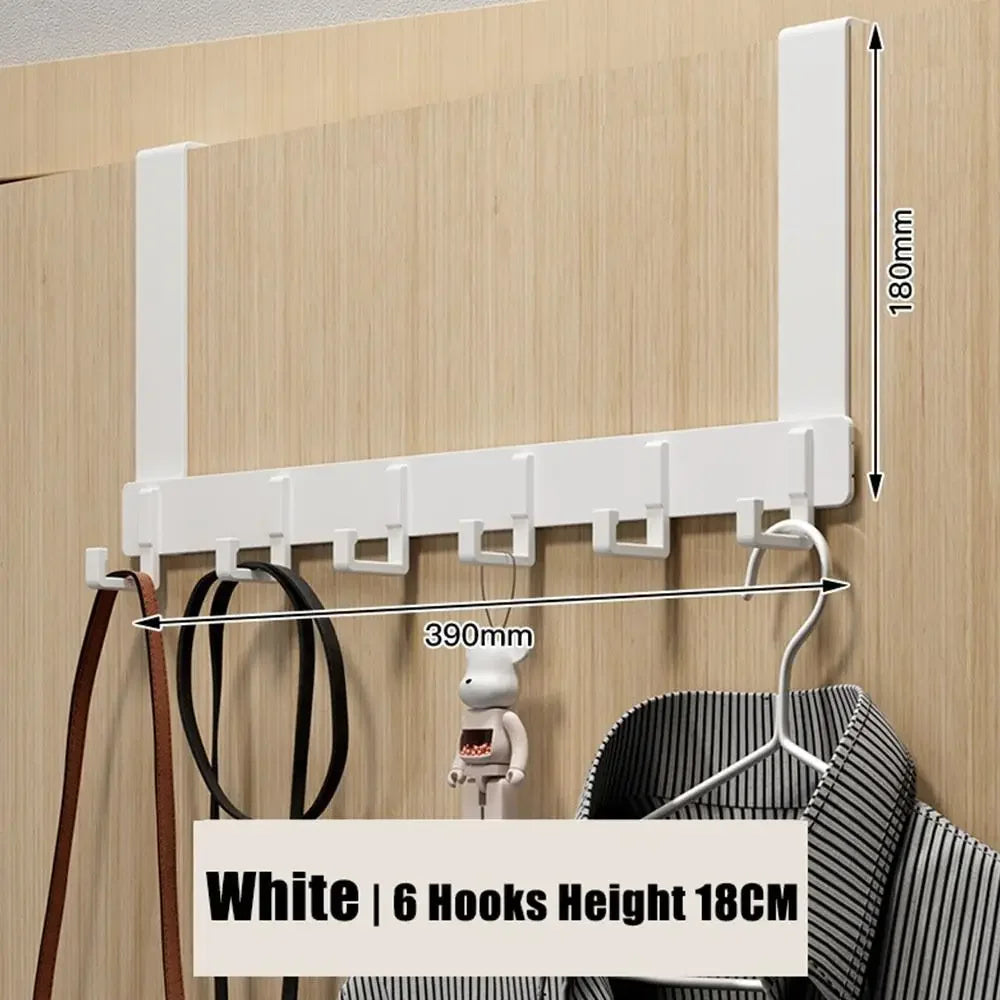 Hangiva Türhaken Organizer | 6 Haken | Aluminium Garderobe für Türen | Keine Bohrung erforderlich | Passend für Türen 4,1–4,5 cm