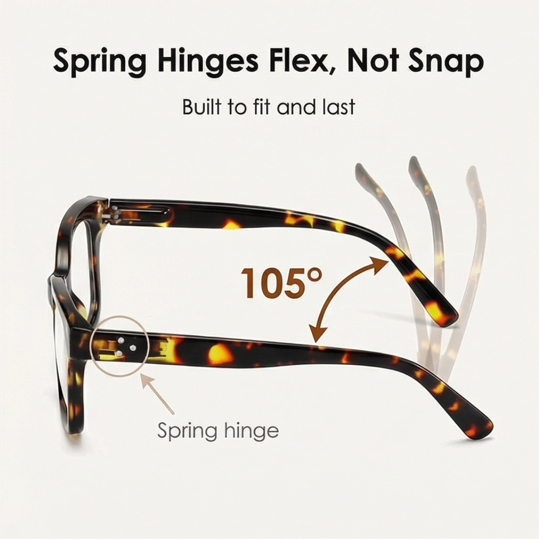 Übergroße Lesebrille | Klare Gläser | FederScharniere | ScreenEase