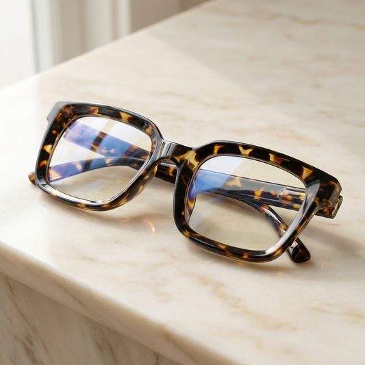 Übergroße Lesebrille | Klare Gläser | FederScharniere | ScreenEase