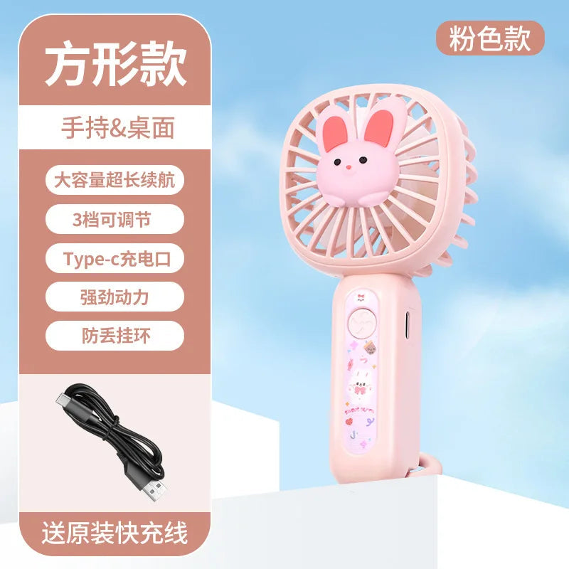 CooliFan Mini Handventilator | USB Wiederaufladbar | Leise & Kompakt | Cartoon-Stil | Perfekte Geschenkidee