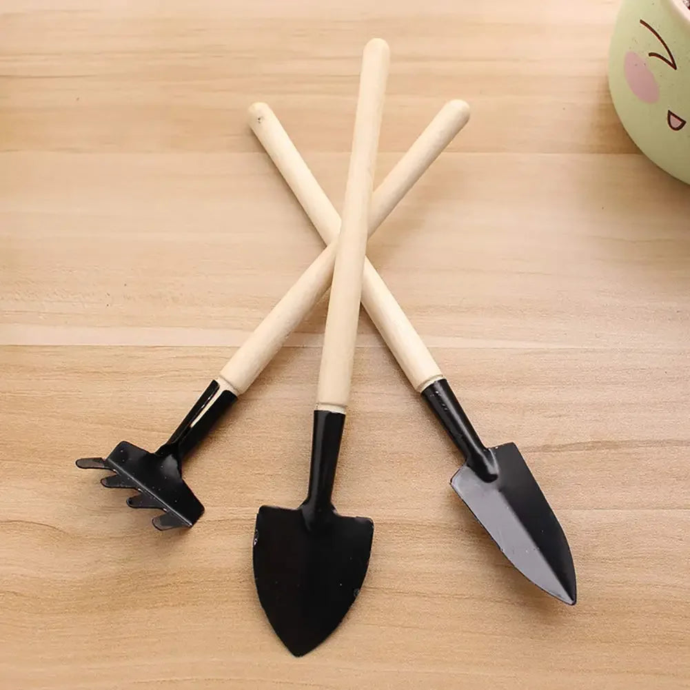 GrünMeister Mini-Gartengeräte-Set | 3 Teile | Schaufel und Rechen | Langlebig und Ergonomisch