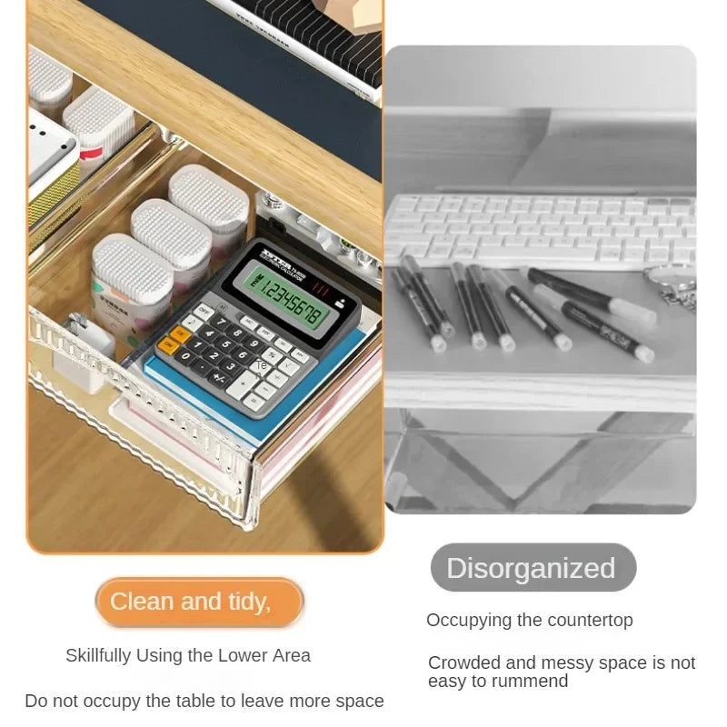 Deskora Kunststoff-Unter-Schreibtisch-Schublade | Ausziehbarer und verdeckter Organizer