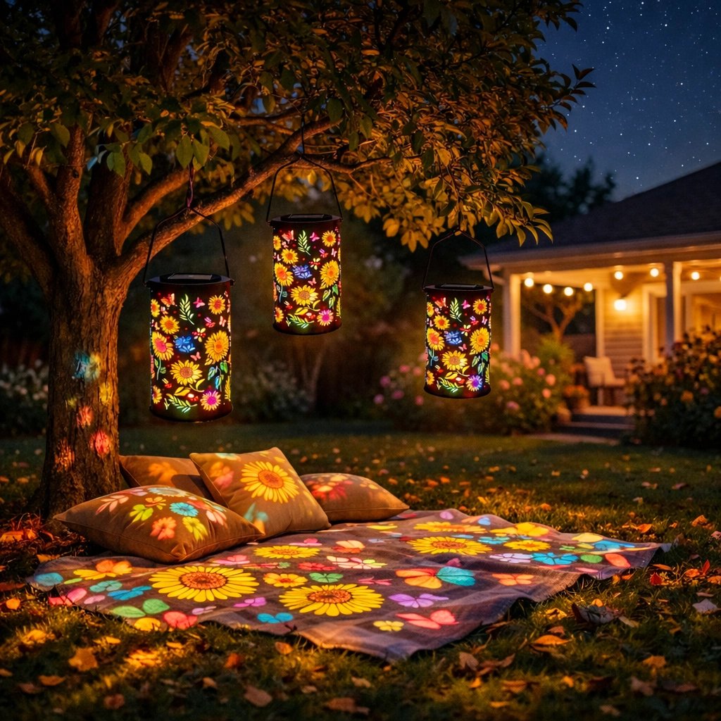 Solar-Gartenlaterne mit LED-Lichtprojektion