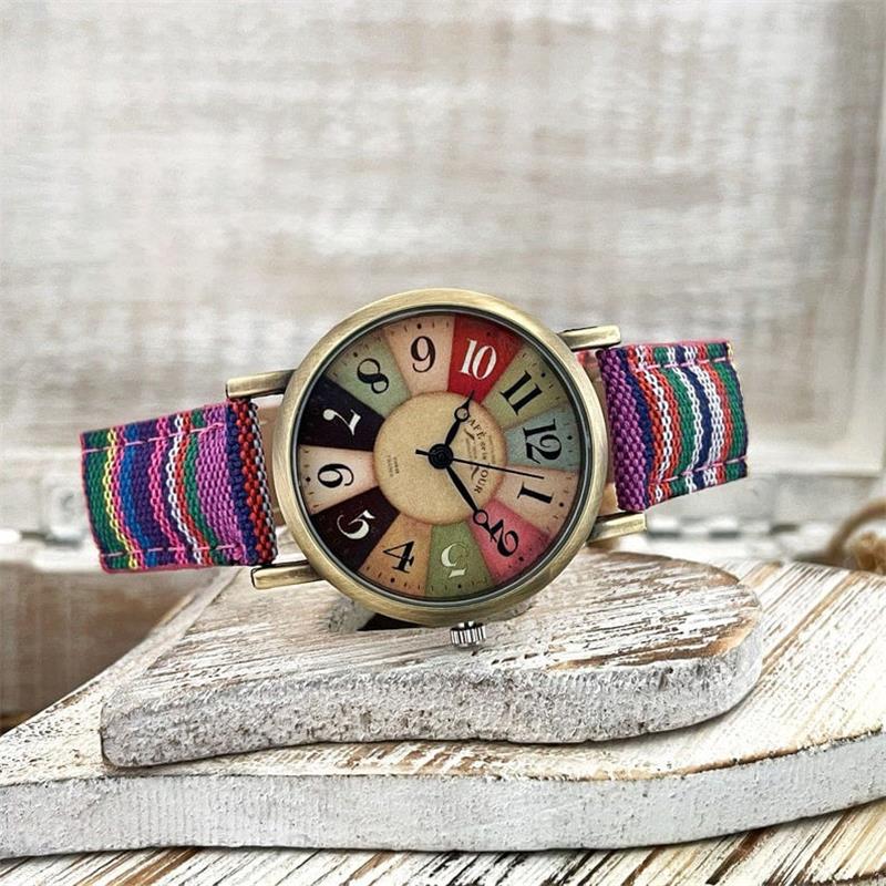 Armbanduhr | Vintage | Geflochtenes Stoffarmband | TimeWeave