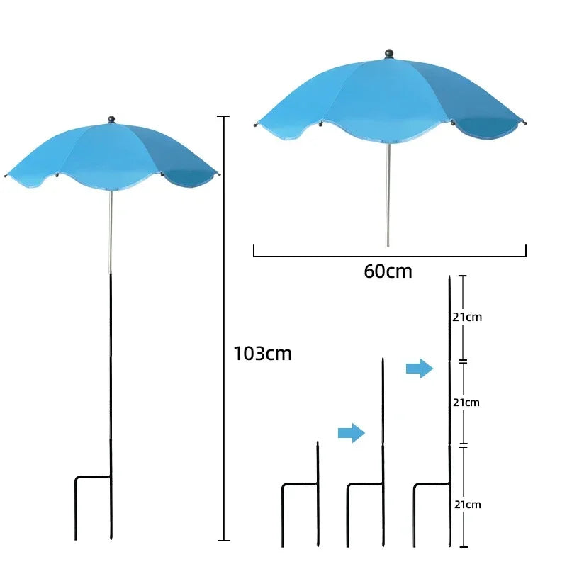 Florashade Pflanzensonnenschutz | Verstellbarer Pflanzenschutz | UV-beständiger Schirm mit Erdspieß | Wetterfest | Ø 60 cm