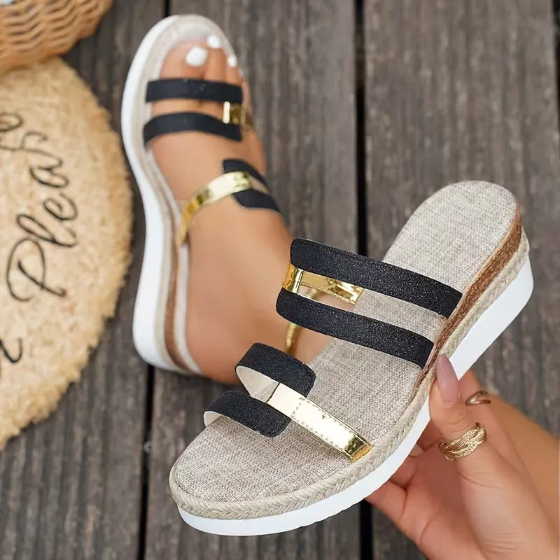 Gerrits – Plateau-Sandalen mit Riemchen Und Schnallenverschluss Vorne