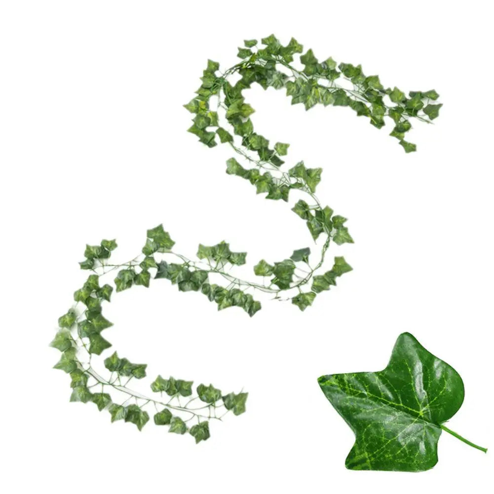 GreenAura Künstlicher Efeuranke | 2 m Hängende Girlande | Seidenblätter für Wand- und Wohnkultur