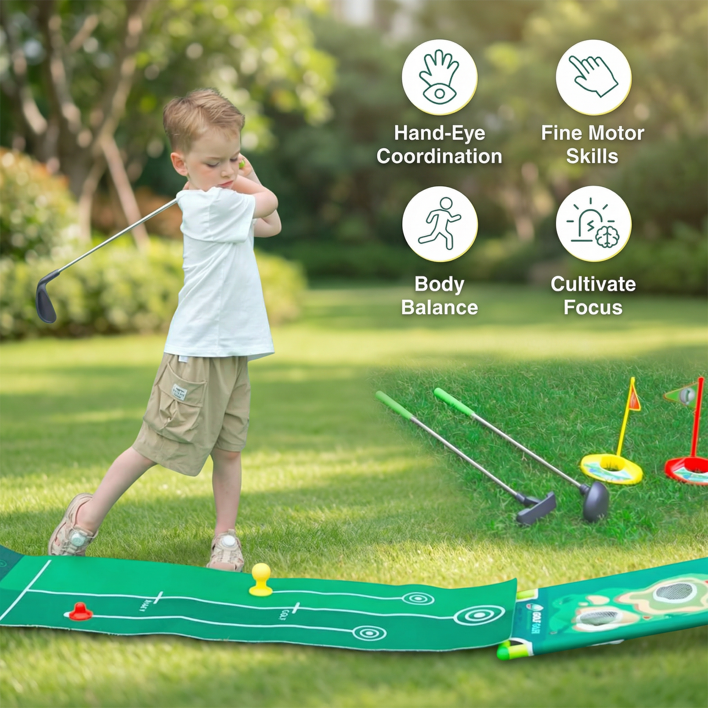 Mini-Golf-Set — Gemeinsam lachen, spielen und unvergessliche Familienmomente schaffen!