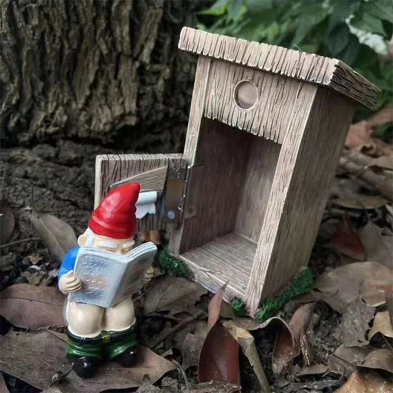 Naughtini Gartenzwerg-Figur mit Buch | Humorvolle Zwergenstatue aus Harz | 13 cm Dekorative Ornament