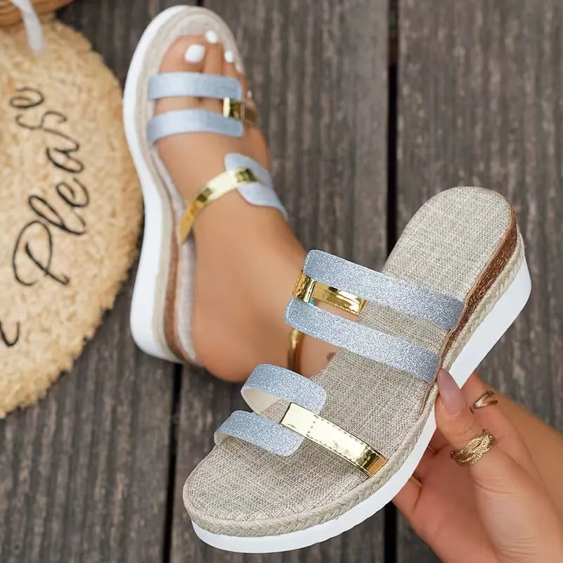 Gerrits – Plateau-Sandalen mit Riemchen Und Schnallenverschluss Vorne