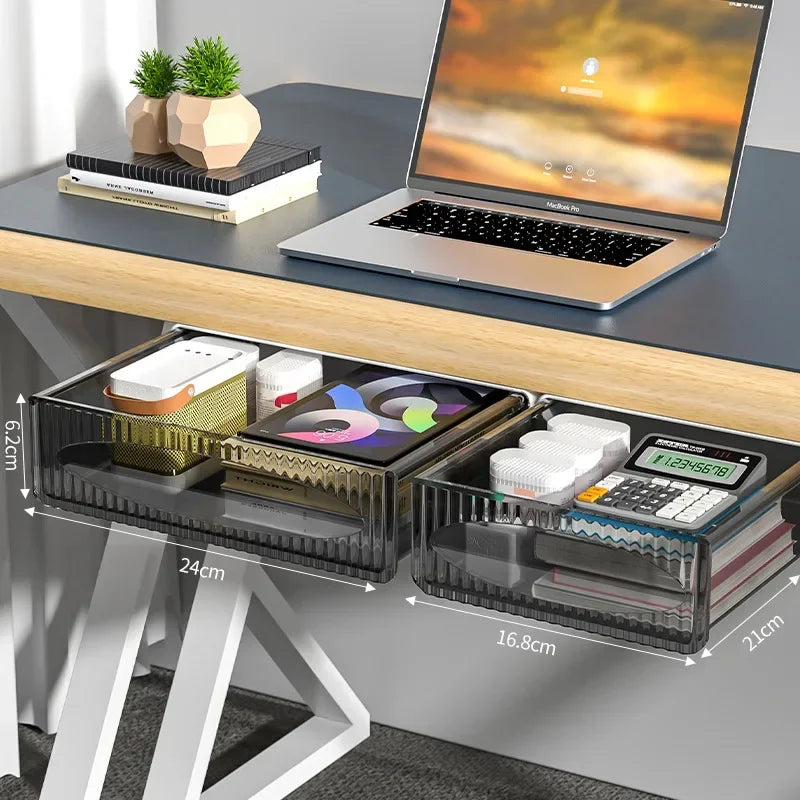 Deskora Kunststoff-Unter-Schreibtisch-Schublade | Ausziehbarer und verdeckter Organizer