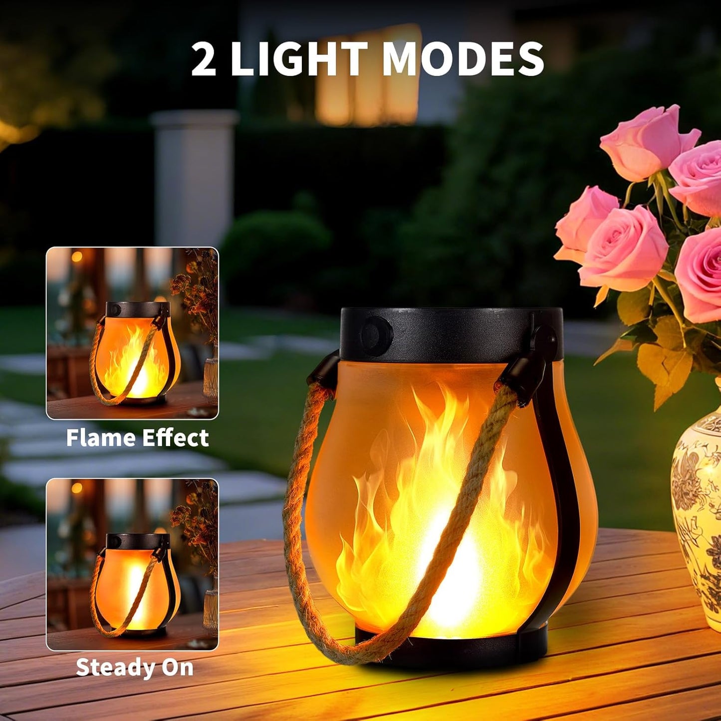 LED-Flammenlaterne mit Solarbetrieb