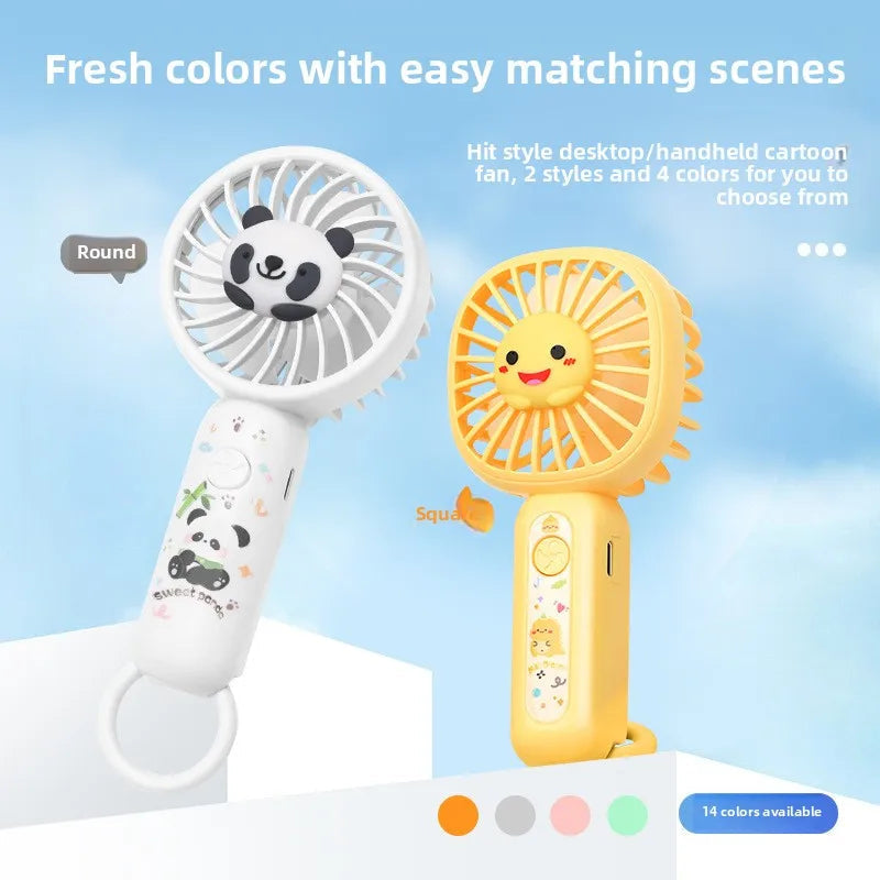 CooliFan Mini Handventilator | USB Wiederaufladbar | Leise & Kompakt | Cartoon-Stil | Perfekte Geschenkidee