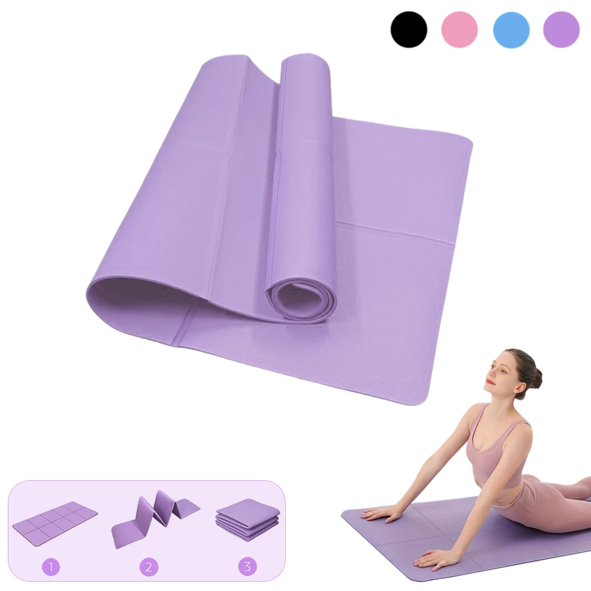 Vireya Faltbare Yogamatte | EVA-Material | 3–6 mm Dicke | Leicht & Rutschfest | 173x60 cm