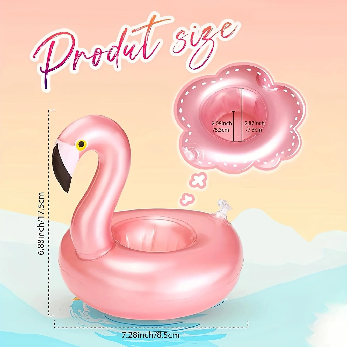 FloataCup Aufblasbarer Flamingo Getränkehalter | Schwimmender Pool-Getränkehalter | Tragbarer Getränkeuntersetzer