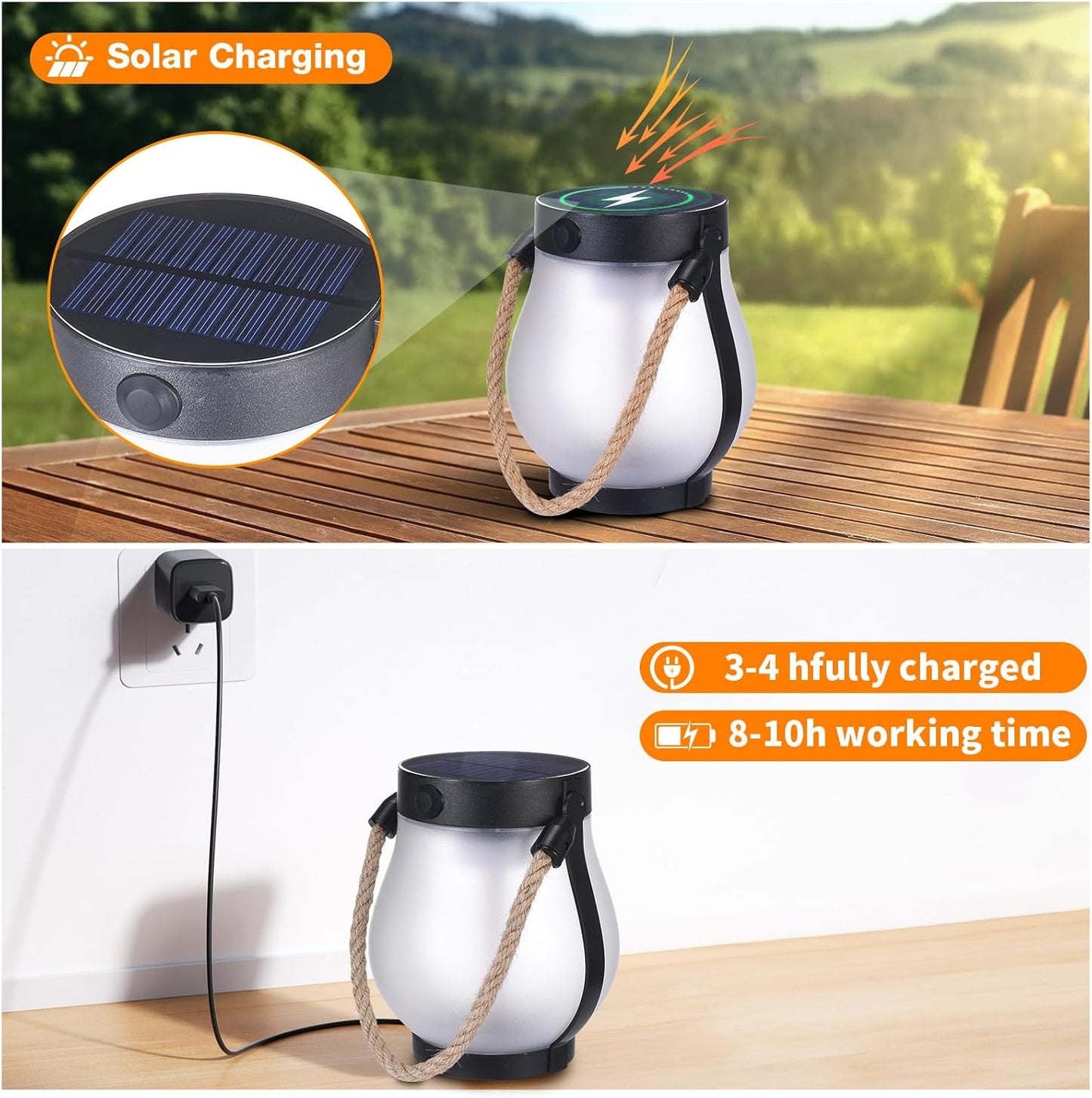 LED-Flammenlaterne mit Solarbetrieb