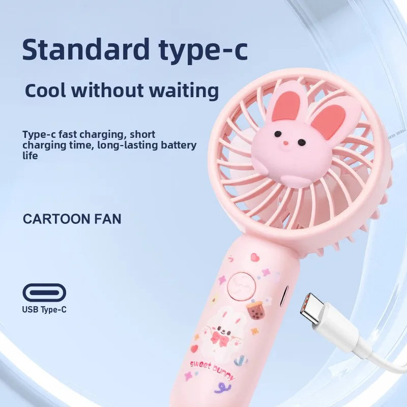 CooliFan Mini Handventilator | USB Wiederaufladbar | Leise & Kompakt | Cartoon-Stil | Perfekte Geschenkidee