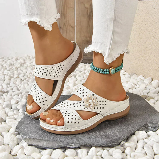 Kristine - Orthopädisch Blume Lässig Keilabsatz Sandalen