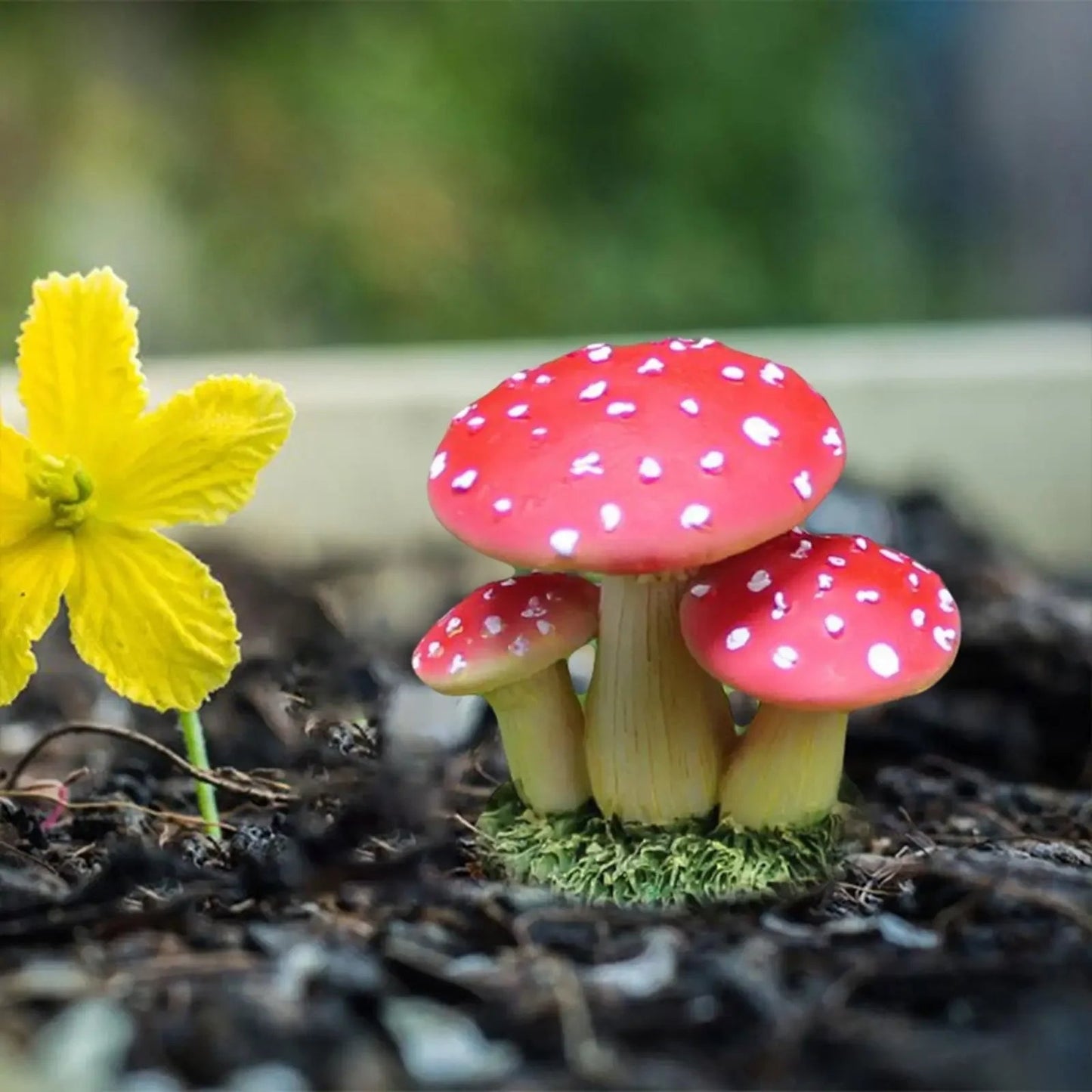 Garden Magic Forest Glow Miniatur Dekorative Pilzfigur | Detaillierte Handwerkskunst | Harz | 5 cm