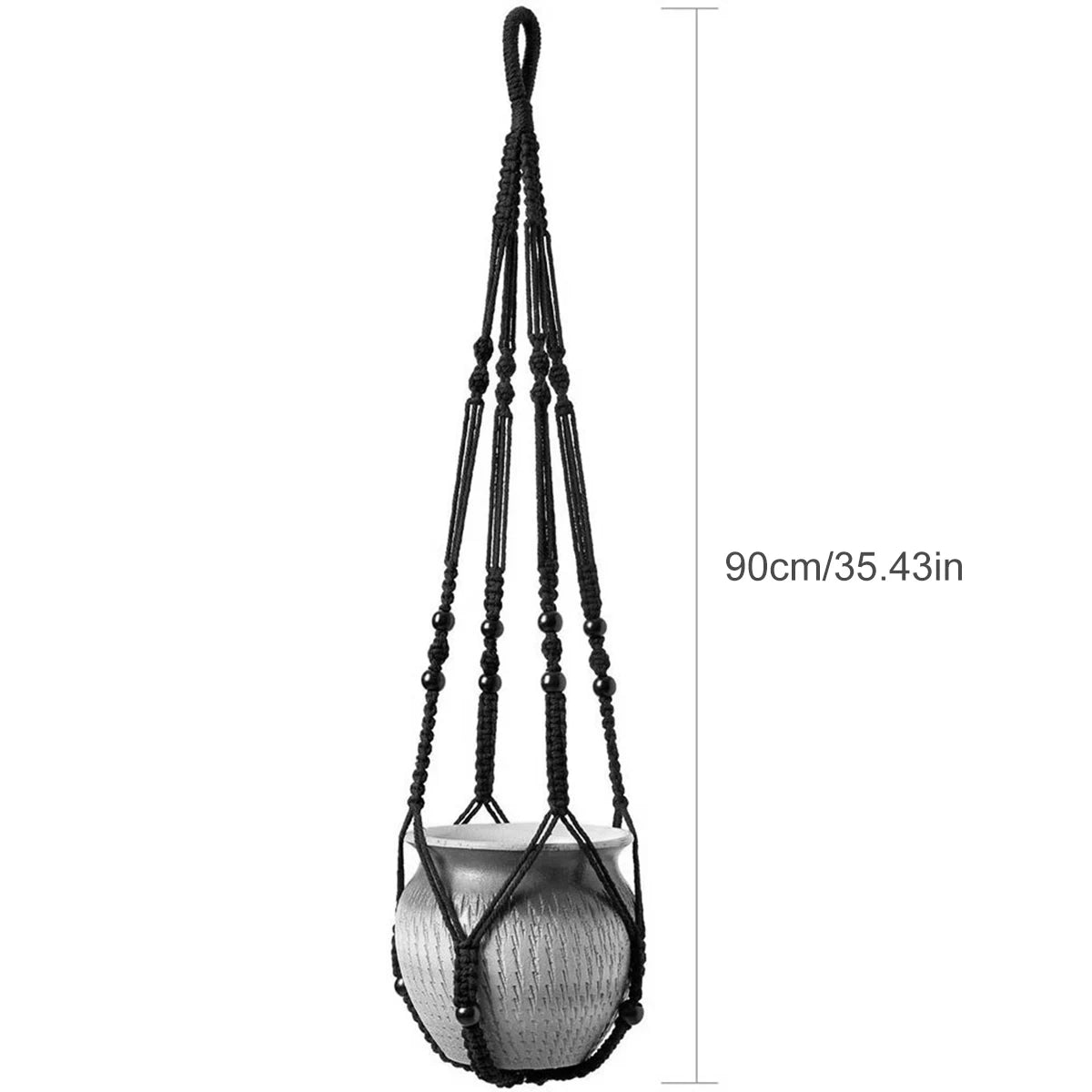Naturéa Living Makramee-Pflanzenhänger | 90 cm Baumwolle | Für Blumentöpfe von 3–12 Zoll geeignet | Boho-Stil