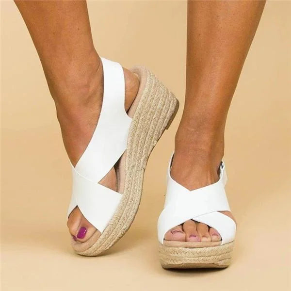 Isadora | Sandalen Orthopädische Sommerschuhe mit Weichem Fußbett und Eleganten Keilabsatz