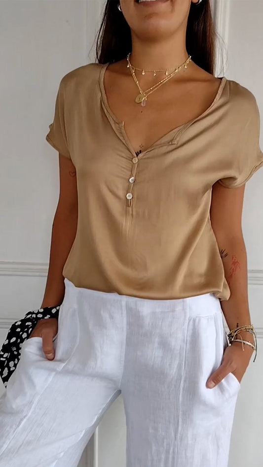 Juliette | Bequemes T-Shirt mit V-Ausschnitt