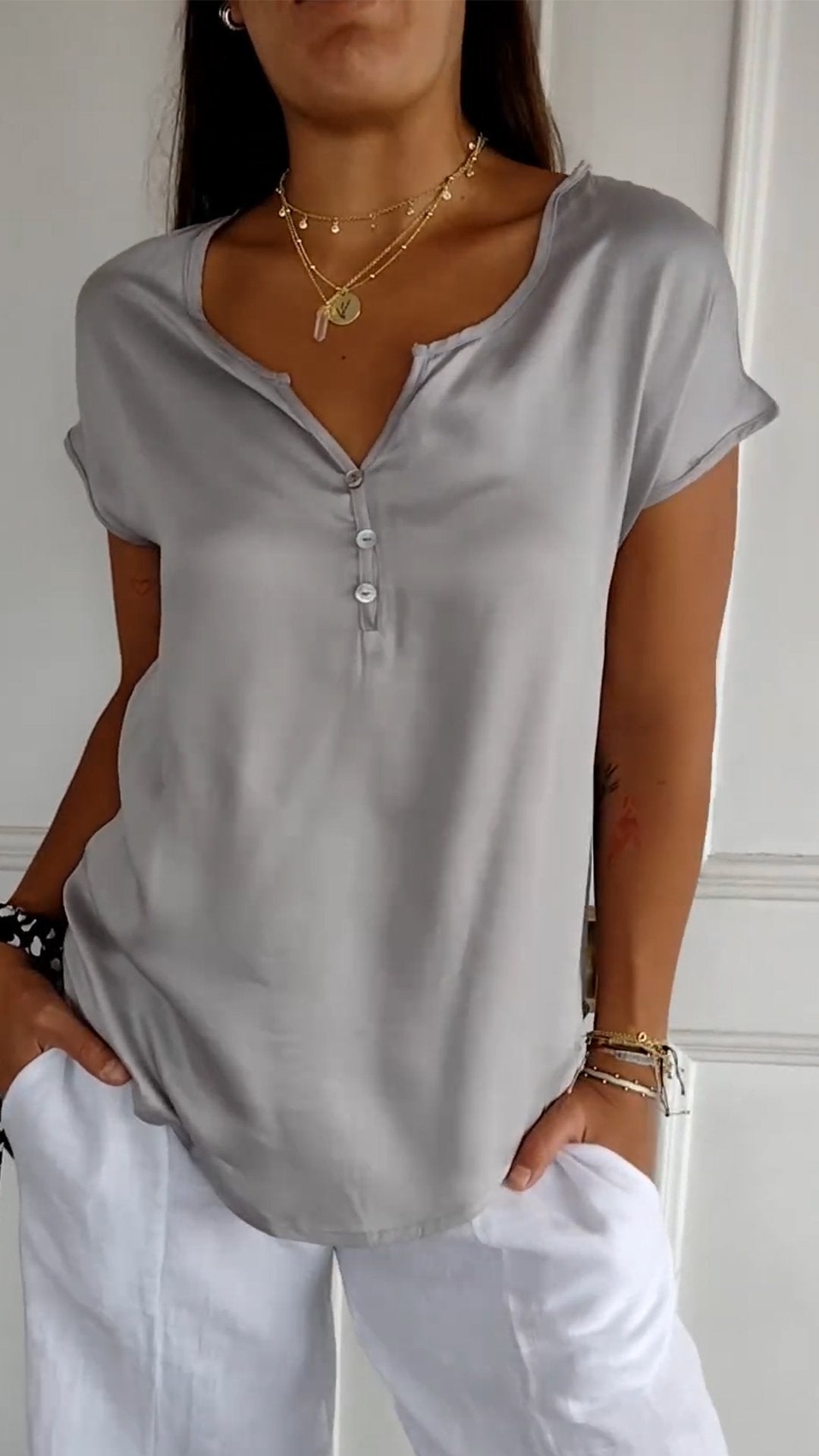 Juliette | Bequemes T-Shirt mit V-Ausschnitt