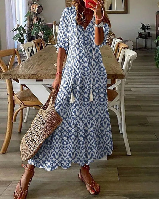 Lamia – Stilvolles Boho Bauchbedeckendes Maxikleid