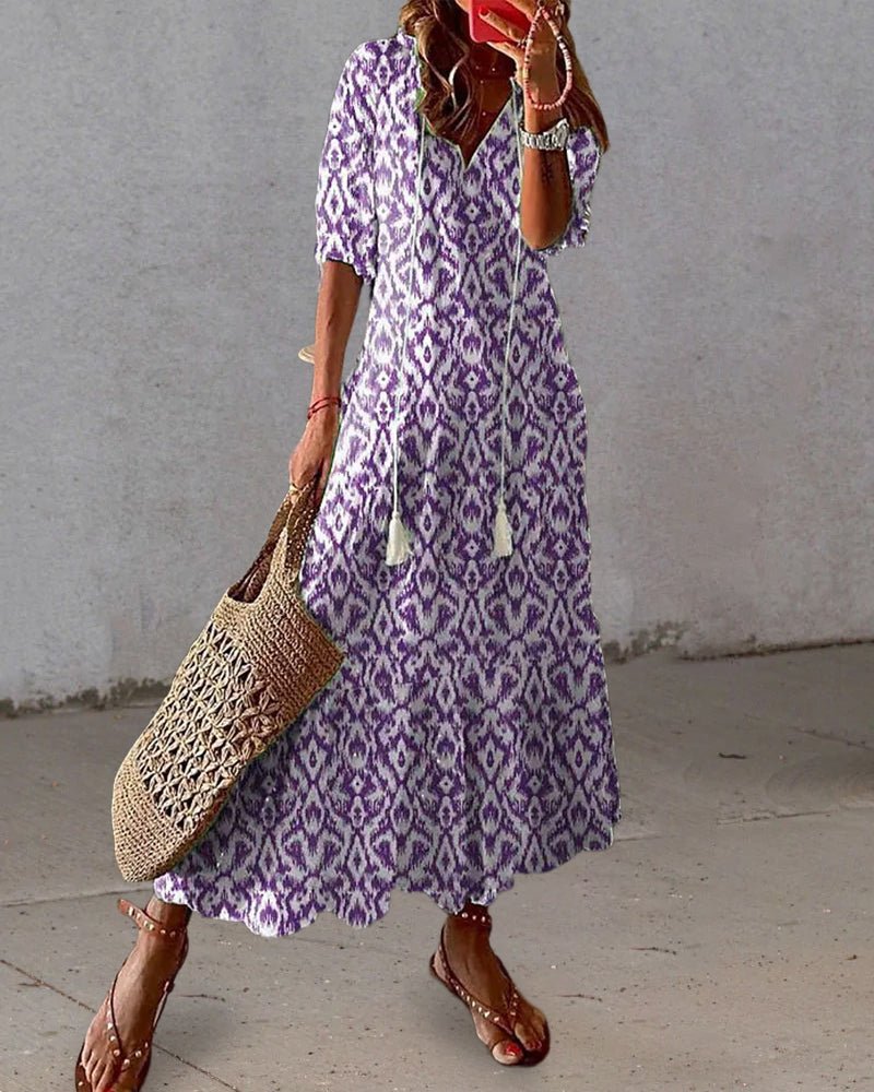 Lamia – Stilvolles Boho Bauchbedeckendes Maxikleid