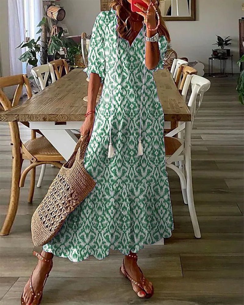 Lamia – Stilvolles Boho Bauchbedeckendes Maxikleid