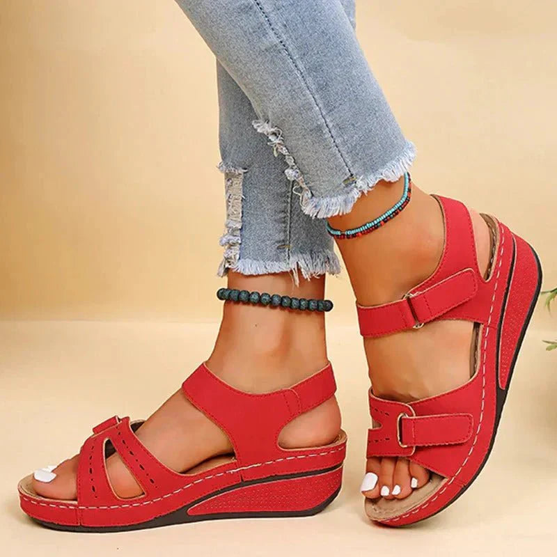 Damen Bequeme Verstellbare Riemen Plattform Sandalen | Offene Zehe